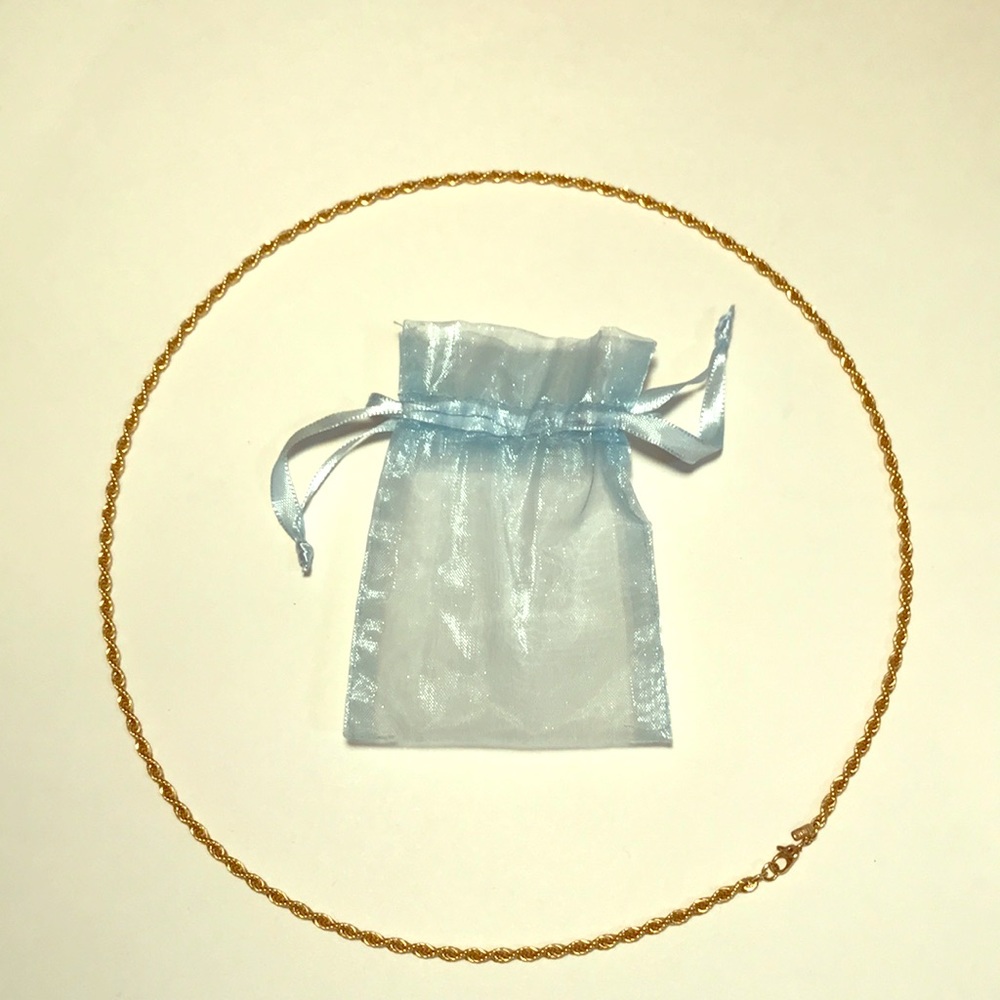 Gold Tone Slim Thread Necklace - Monet